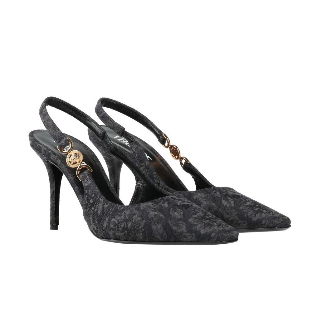 NIB Versace Medusa '95 Jacquard Barocco Slingback Pumps 85 mm EU 37 US 7 $790